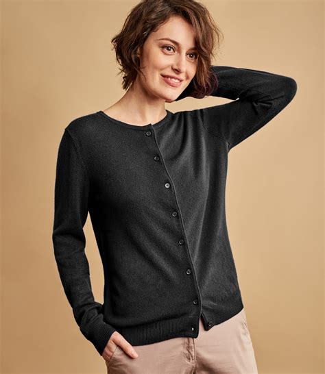 Black Wool Cardigan 